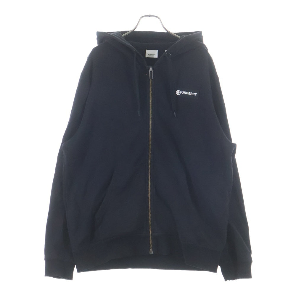 BURBERRY LONDON(バーバリーロンドン) 20AW ロゴプリント ヴィンテージチェック スウェットプルオーバーパーカー 8025684 ブラック