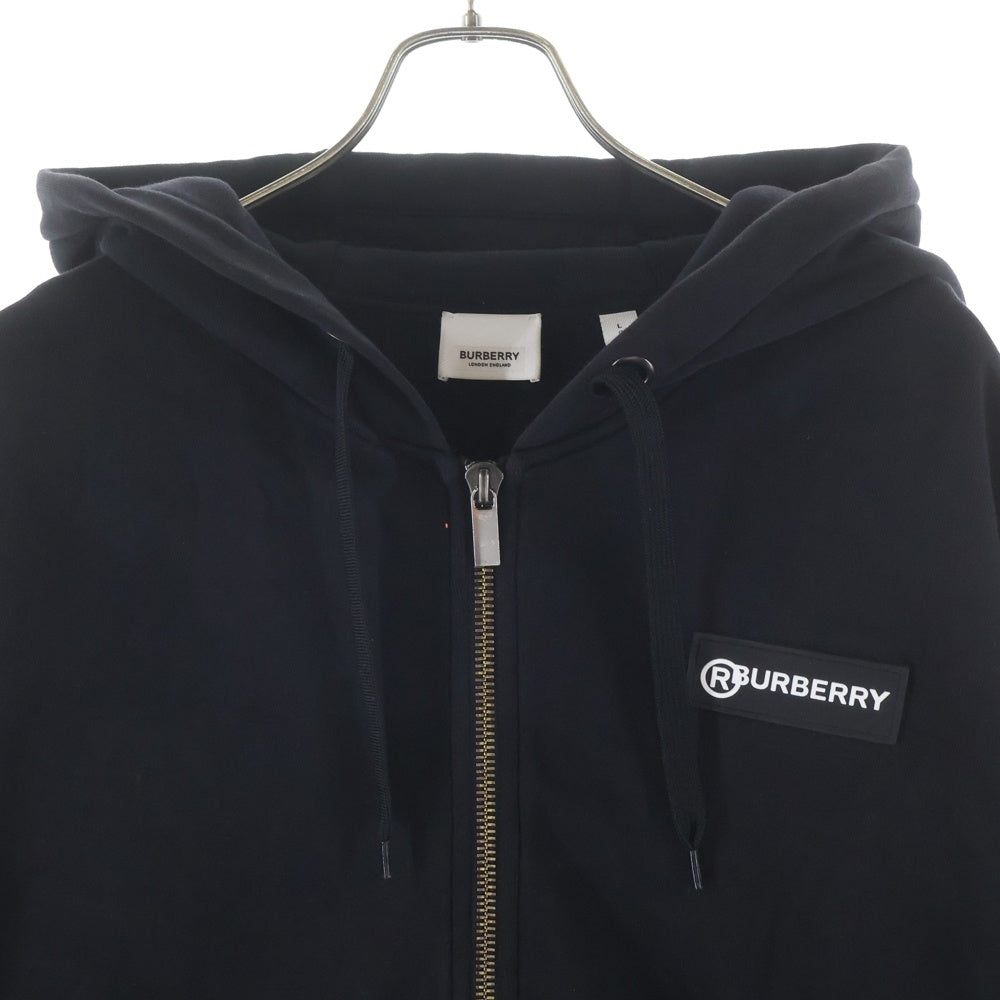 BURBERRY LONDON(バーバリーロンドン) 20AW ロゴプリント ヴィンテージチェック スウェットプルオーバーパーカー 8025684 ブラック