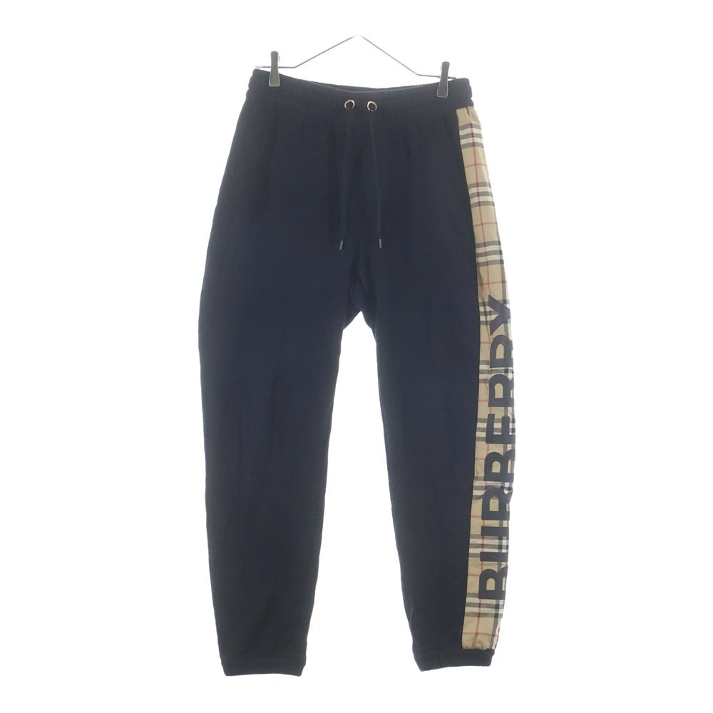 BURBERRY LONDON(バーバリーロンドン) 20AW ヴィンテージチェック ノバチェック ロゴパネル スウェット トラックパンツ 8024541 ブラック