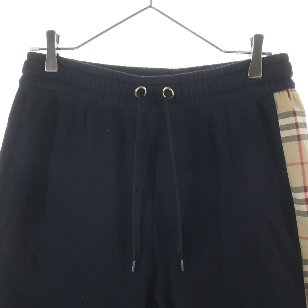 BURBERRY LONDON(バーバリーロンドン) 20AW ヴィンテージチェック ノバチェック ロゴパネル スウェット トラックパンツ 8024541 ブラック