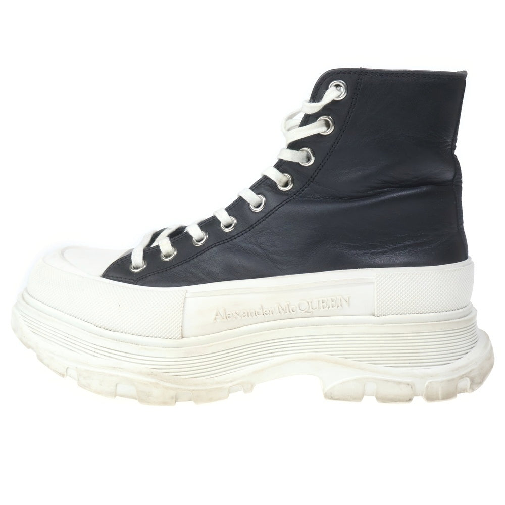 Alexander McQueen(アレキサンダーマックイーン) Tread Slick Boots ハイカット レザーブーツ スニーカー ブラック/ホワイト 627206