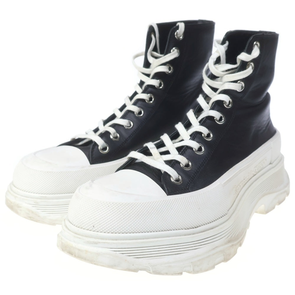 Alexander McQueen(アレキサンダーマックイーン) Tread Slick Boots ハイカット レザーブーツ スニーカー ブラック/ホワイト 627206