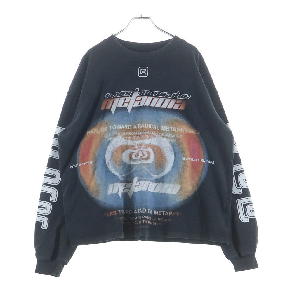RRR123 RIVINGTON roi Rebis(リヴィントンロイレビス) GARDEN L/S TEE ガーデンロングスリーブティー ロゴプリント長袖Tシャツ カットソー ブラック