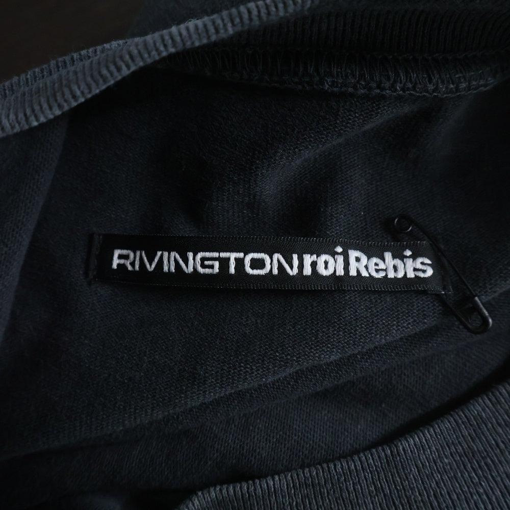 RRR123 RIVINGTON roi Rebis(リヴィントンロイレビス) GARDEN L/S TEE ガーデンロングスリーブティー ロゴプリント長袖Tシャツ カットソー ブラック