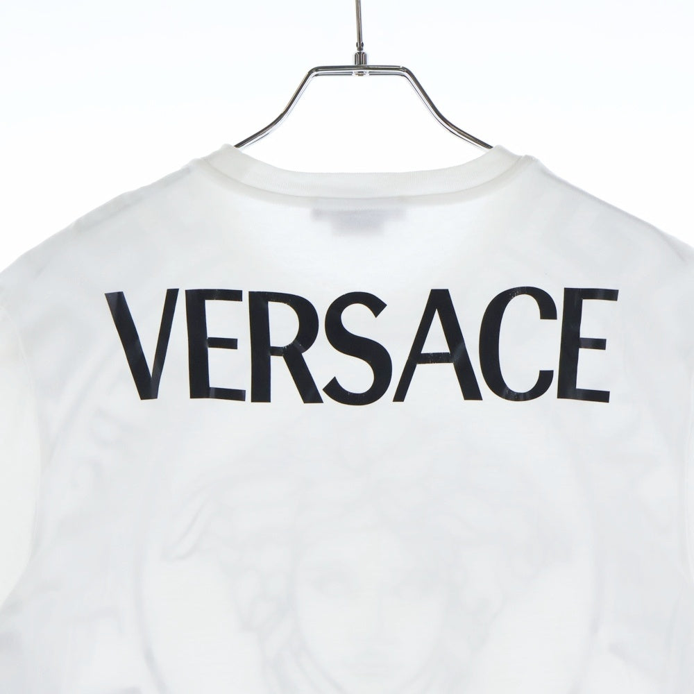 VERSACE(ヴェルサーチ) ロゴプリントデザイン 半袖Tシャツ カットソー ホワイト