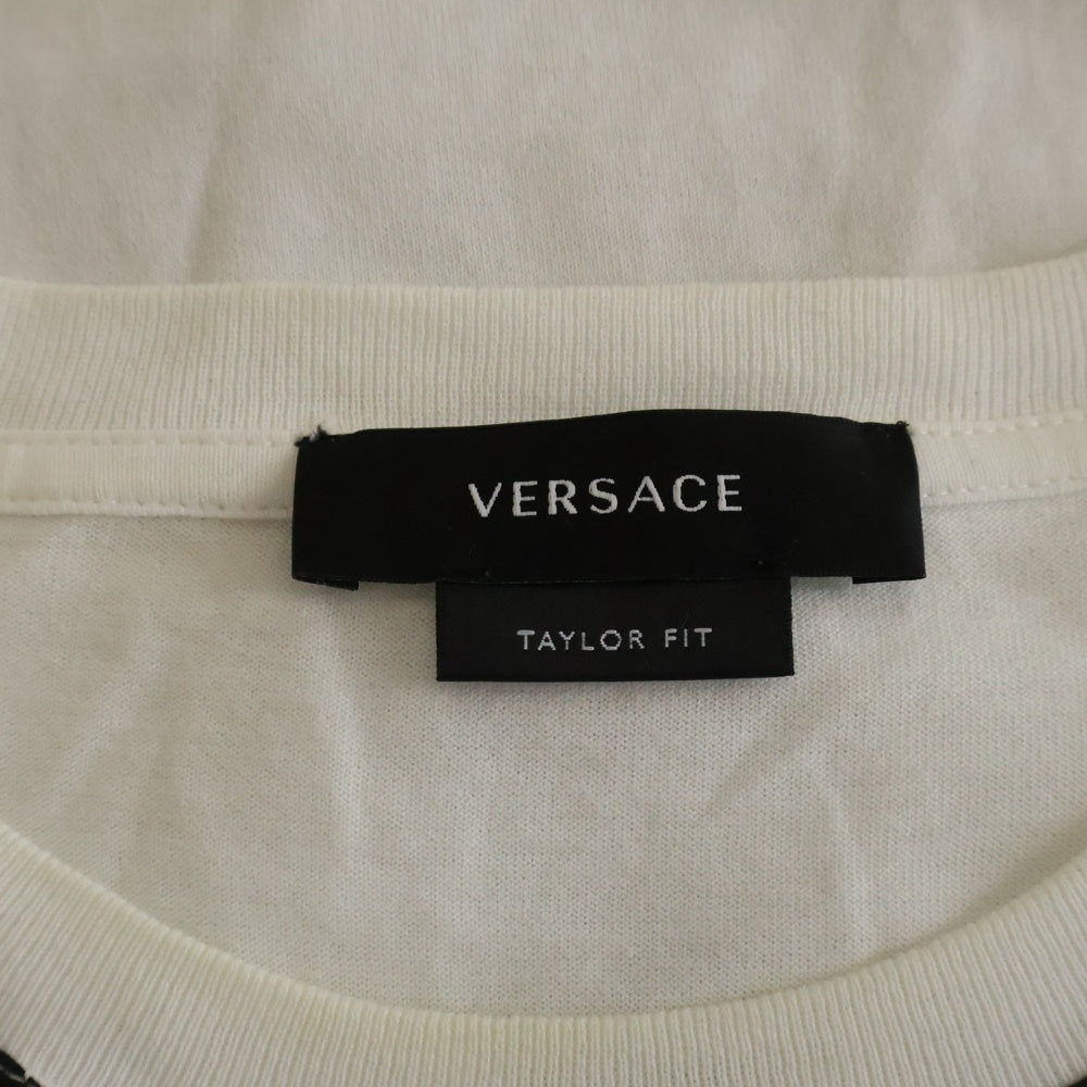 VERSACE(ヴェルサーチ) ロゴプリントデザイン 半袖Tシャツ カットソー ホワイト