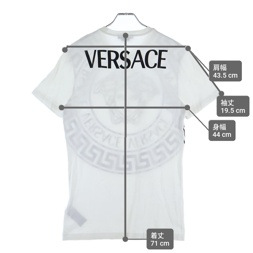 VERSACE(ヴェルサーチ) ロゴプリントデザイン 半袖Tシャツ カットソー ホワイト