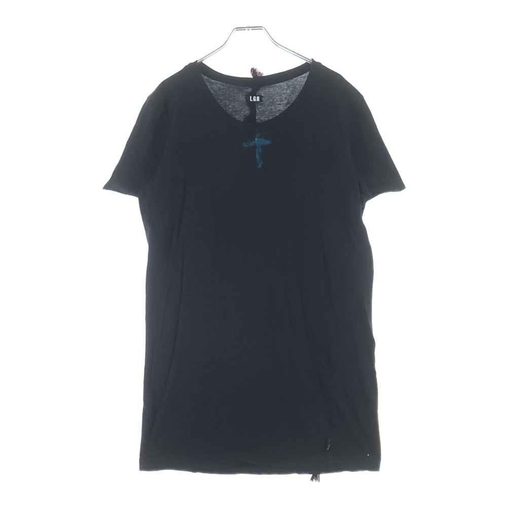 L.G.B.(ルグランブルー) Back Cross T-Shirts バッククロスTシャツ ペイントロゴハーフスリーブ半袖Tシャツ HSC-BCR/M 0061BCR ブラック