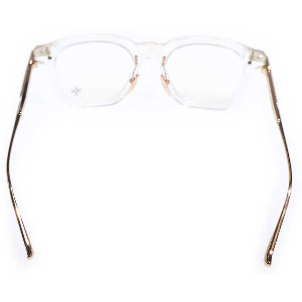 CHROME HEARTS(クロムハーツ) CUMPTION-A サイドフレアニー ゴールドフレーム ウェリントンサングラス アイウェア 眼鏡 ゴールド/クリア