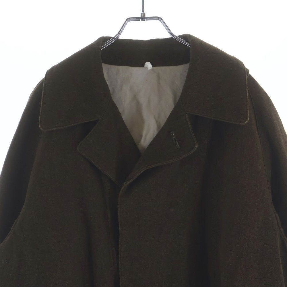 sus-sous(シェス) 21AW COAT MOTORCYCLE MK-2 モーターサイクルコート ロングジャケット リネン カーキ 06-SS00202