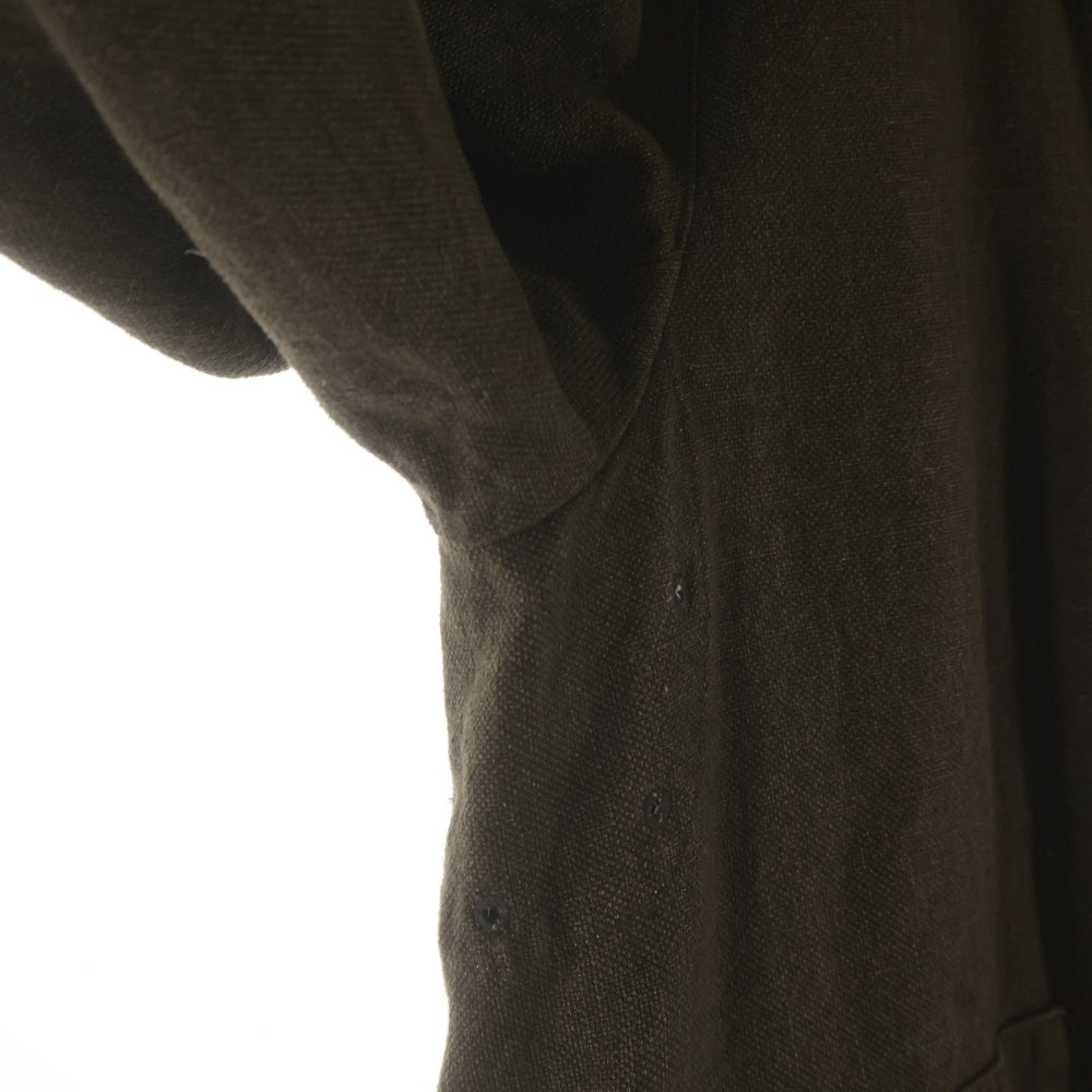 sus-sous(シェス) 21AW COAT MOTORCYCLE MK-2 モーターサイクルコート ロングジャケット リネン カーキ 06-SS00202