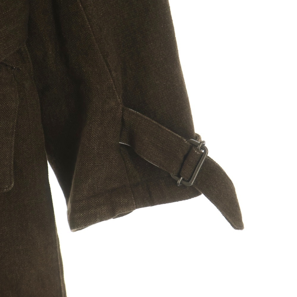 sus-sous(シェス) 21AW COAT MOTORCYCLE MK-2 モーターサイクルコート ロングジャケット リネン カーキ 06-SS00202