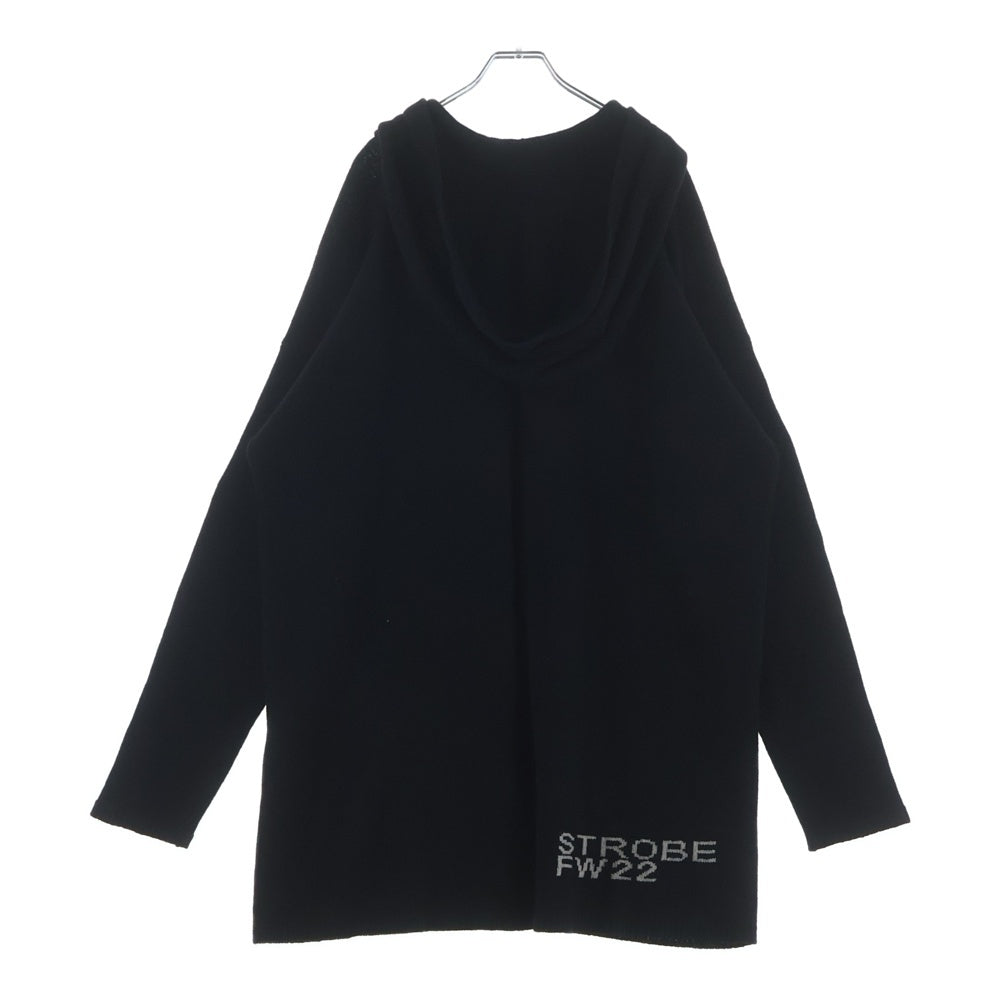 Rick Owens リックオウエンス 22AW STROBE  Hoodie ストロボ期 トミーフーディー オーバーサイズニットパーカー RR02B2673-WSBRS ブラック Rick Owens(リックオウエンス) 22AW STROBE Tommy Hoodie ストロボ期