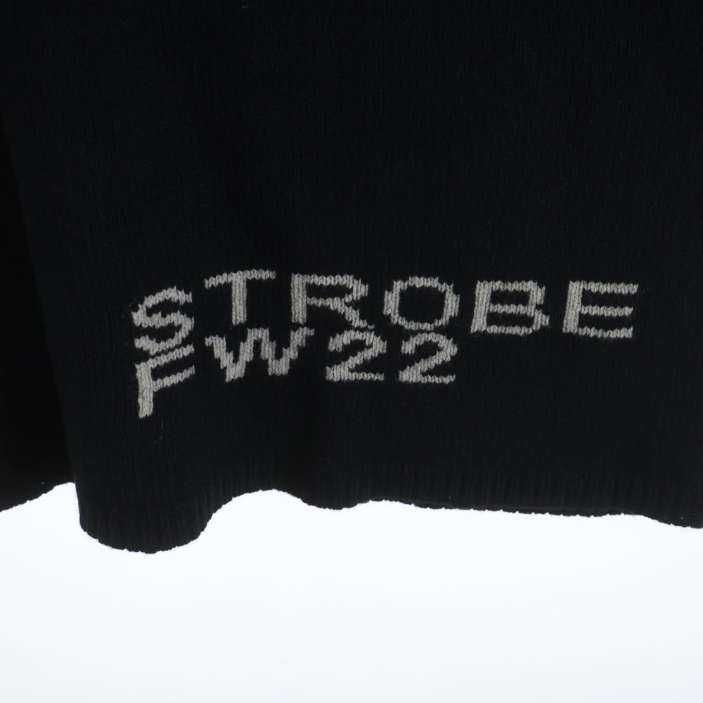 Rick Owens リックオウエンス 22AW STROBE  Hoodie ストロボ期 トミーフーディー オーバーサイズニットパーカー RR02B2673-WSBRS ブラック Rick Owens(リックオウエンス) 22AW STROBE Tommy Hoodie ストロボ期