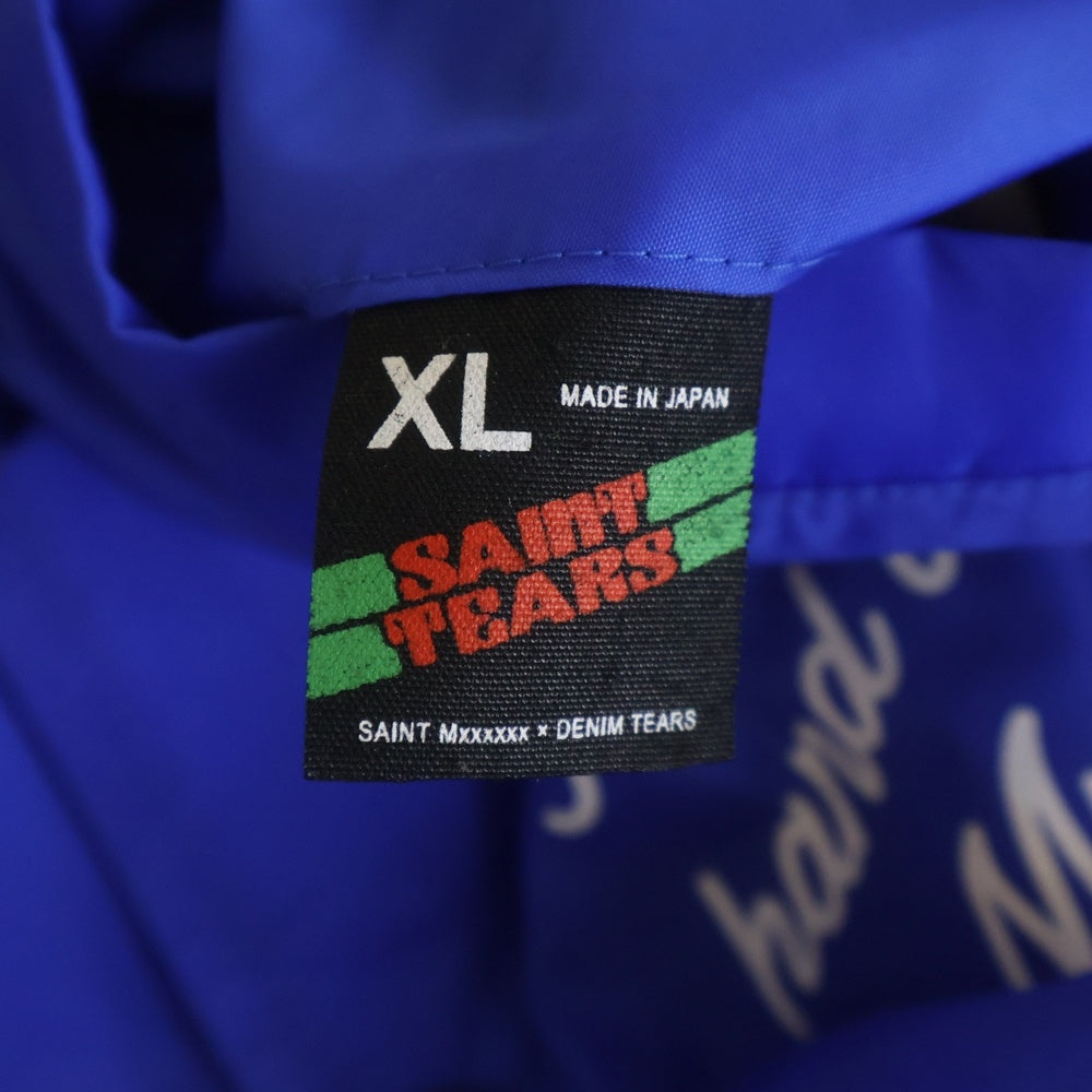 SAINT MICHAEL(セントマイケル) DT COACH JKT H GRAIL ロゴプリント フーデット コーチジャケット ブルー SM-A22-0000-055