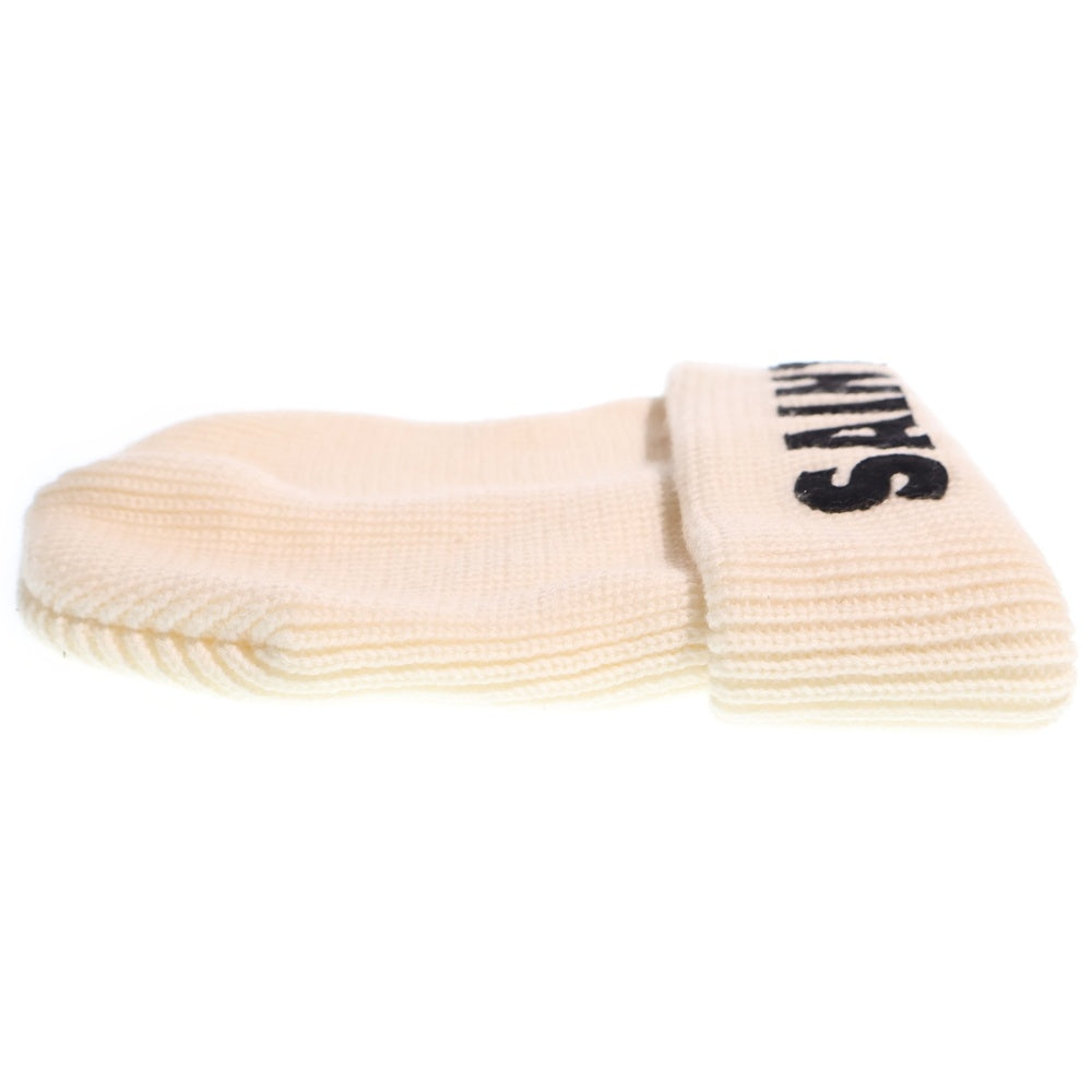 SAINT MICHAEL(セントマイケル) 23AW KNIT CAP ウール ロゴ ニット帽 帽子 ベージュ SM-A23-0000-049