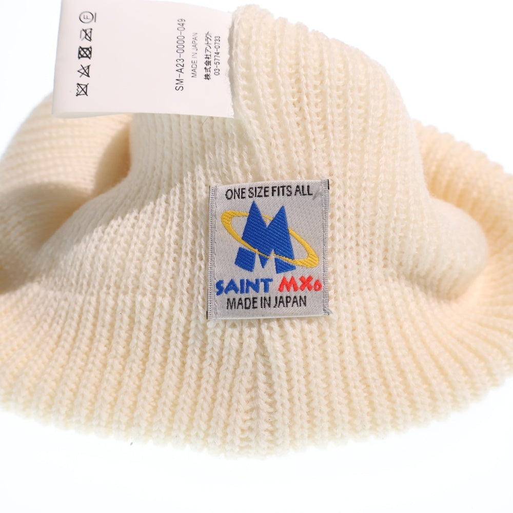 SAINT MICHAEL(セントマイケル) 23AW KNIT CAP ウール ロゴ ニット帽 帽子 ベージュ SM-A23-0000-049