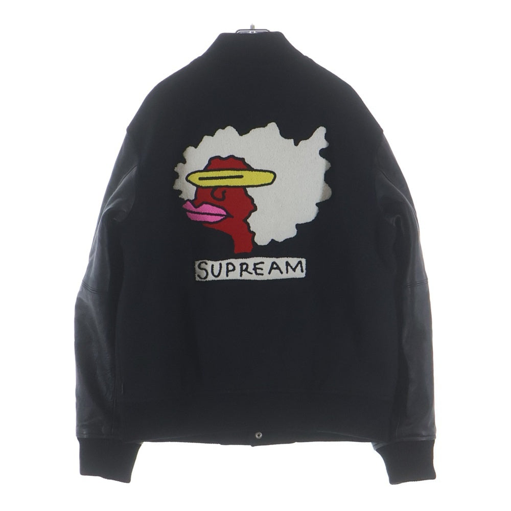 SUPREME(シュプリーム) 17AW Gonz Ramm Varsity Jacket マークゴンザレス バックロゴ刺繍 ヴァーシティ ジャケット スタジャン ブラック