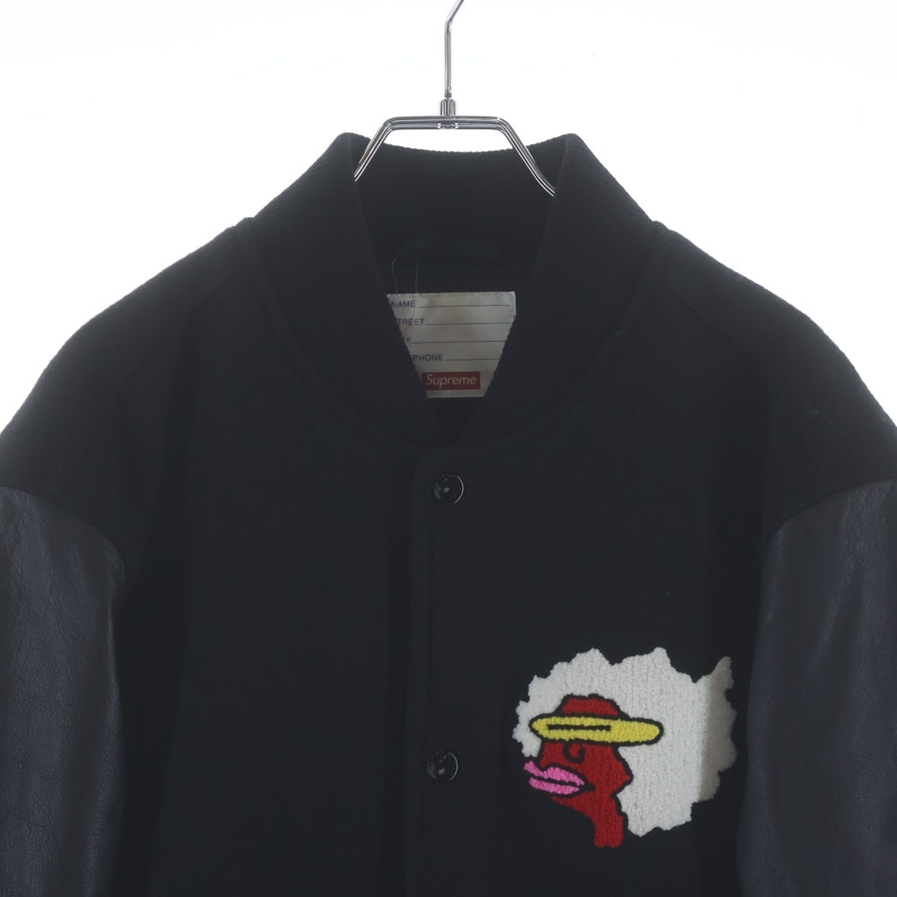 SUPREME(シュプリーム) 17AW Gonz Ramm Varsity Jacket マークゴンザレス バックロゴ刺繍 ヴァーシティ ジャケット スタジャン ブラック