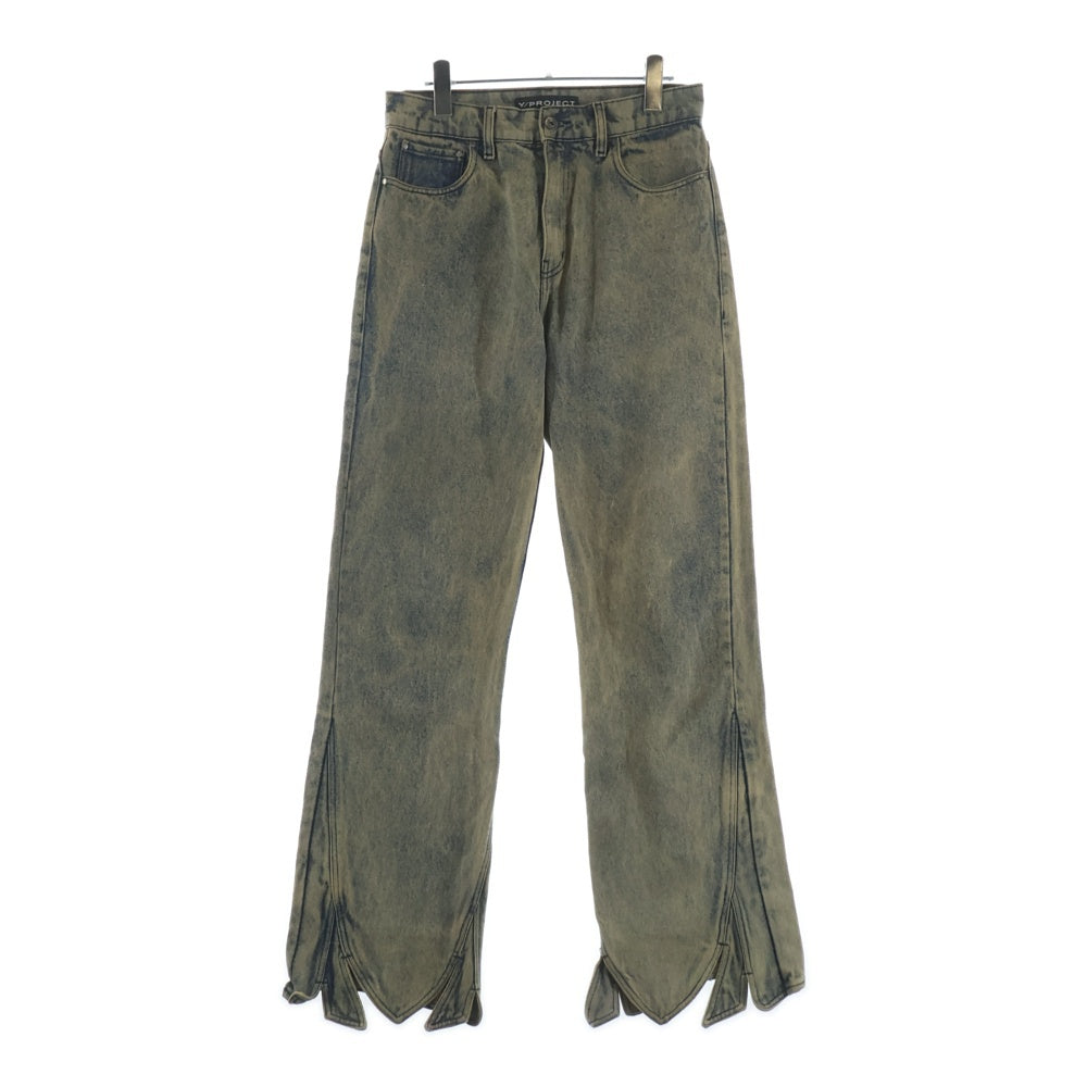 Y/PROJECT(ワイプロジェクト) Tudor Straight Jeans チューダーストレートジーンズ デザインヘムジップフライデニムパンツ インディゴ