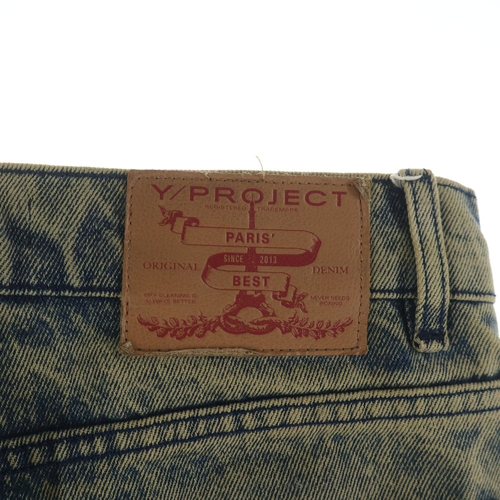 Y/PROJECT(ワイプロジェクト) Tudor Straight Jeans チューダーストレートジーンズ デザインヘムジップフライデニムパンツ インディゴ