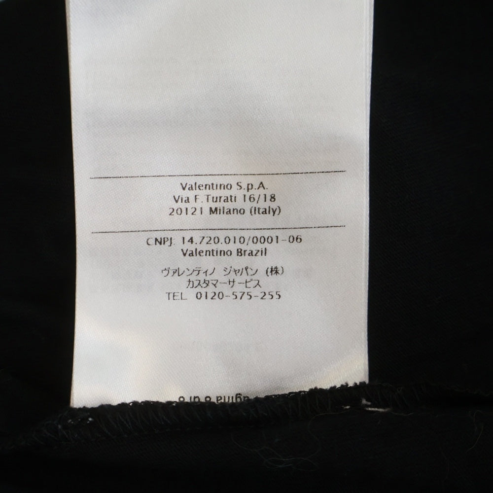 VALENTINO(ヴァレンティノ) ロゴワッペン クルーネック 半袖Tシャツ カットソー ブラック/ホワイト 0000046299