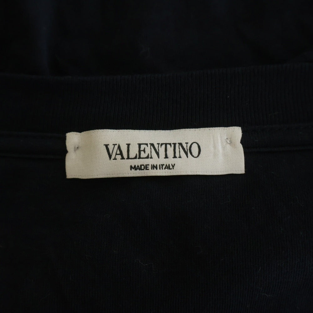 VALENTINO(ヴァレンティノ) ロゴワッペン クルーネック 半袖Tシャツ カットソー ブラック/ブルー 0000046299