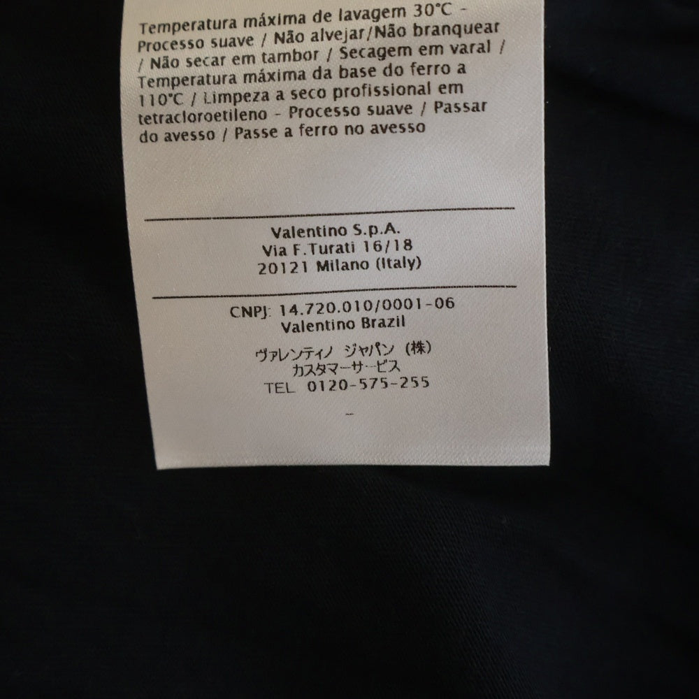 VALENTINO(ヴァレンティノ) ロゴワッペン クルーネック 半袖Tシャツ カットソー ブラック/ブルー 0000046299