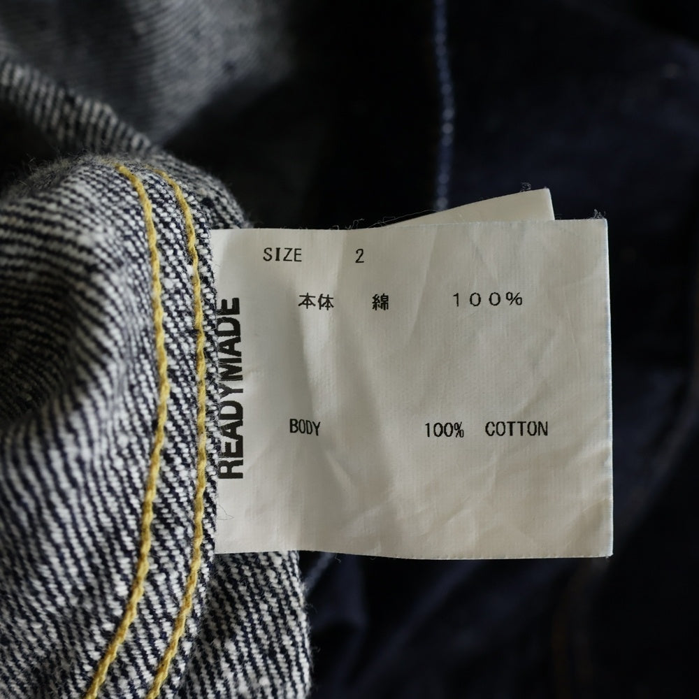 READY MADE(レディメイド) 23AW Denim Jacket デニムジャケット ヴィンテージ加工Tバックデニムジャケット RE-CO-BL-00-00-241 インディゴ