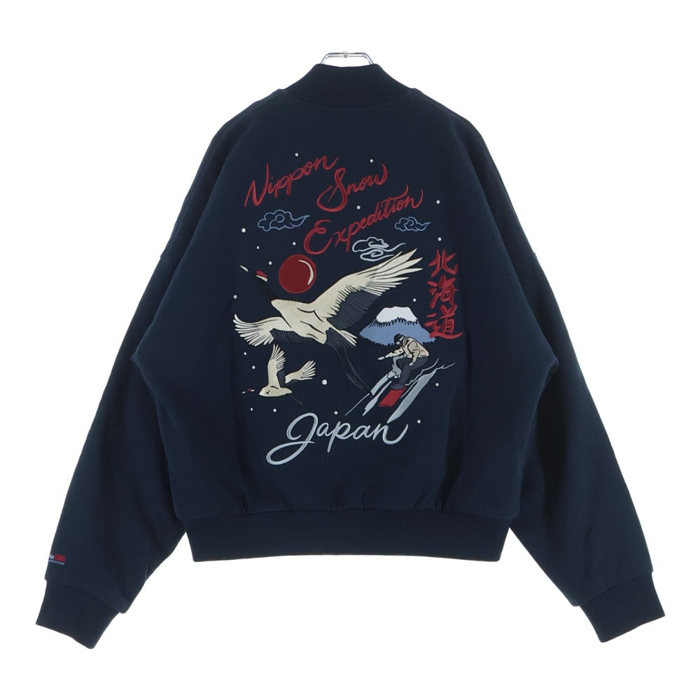 KITH(キス) ×Columbia コロンビア 刺繍デザイン ジップアップ ジャケット ネイビー 26-011-060-0002-1-0