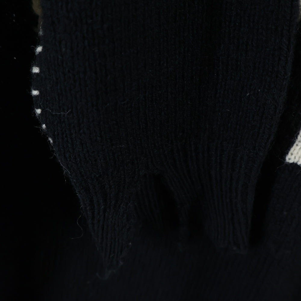 SAINT MICHAEL(セントマイケル) Wool Sweater SIN Black ウール ダメージ加工 ラウンドネック ニット セーター ブラック SM-A21-0000-039