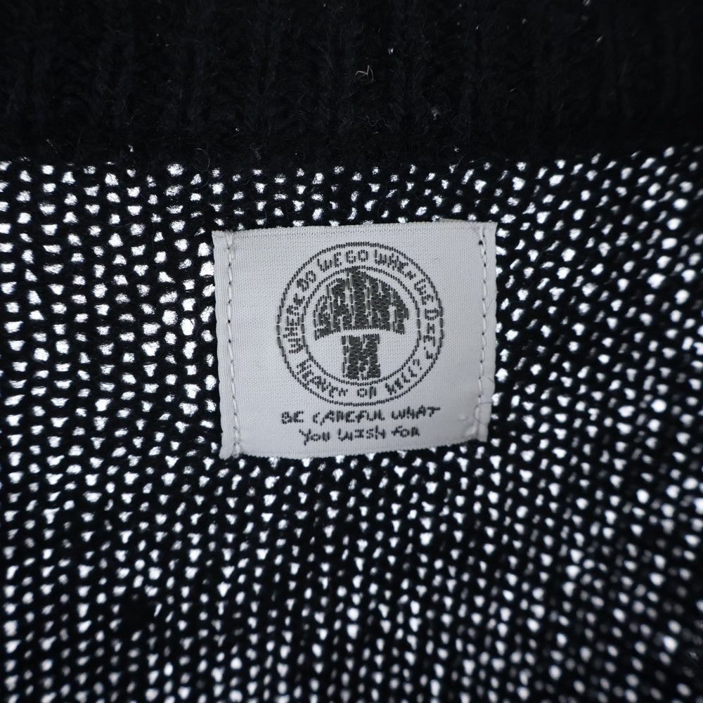 SAINT MICHAEL(セントマイケル) Wool Sweater SIN Black ウール ダメージ加工 ラウンドネック ニット セーター ブラック SM-A21-0000-039