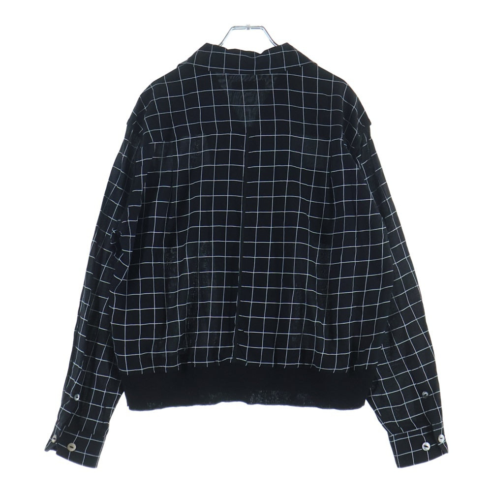 UNDERCOVER(アンダーカバー) 26SS Grid Rayon Open Collar Shirts グリッドレーヨンオープンカラーシャツ ボタンダウン長袖シャツ UC1F4404-1 ブラック