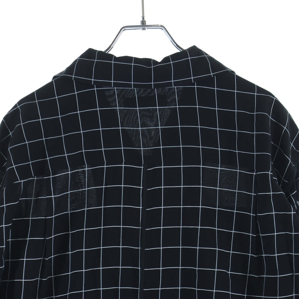 UNDERCOVER(アンダーカバー) 26SS Grid Rayon Open Collar Shirts グリッドレーヨンオープンカラーシャツ ボタンダウン長袖シャツ UC1F4404-1 ブラック