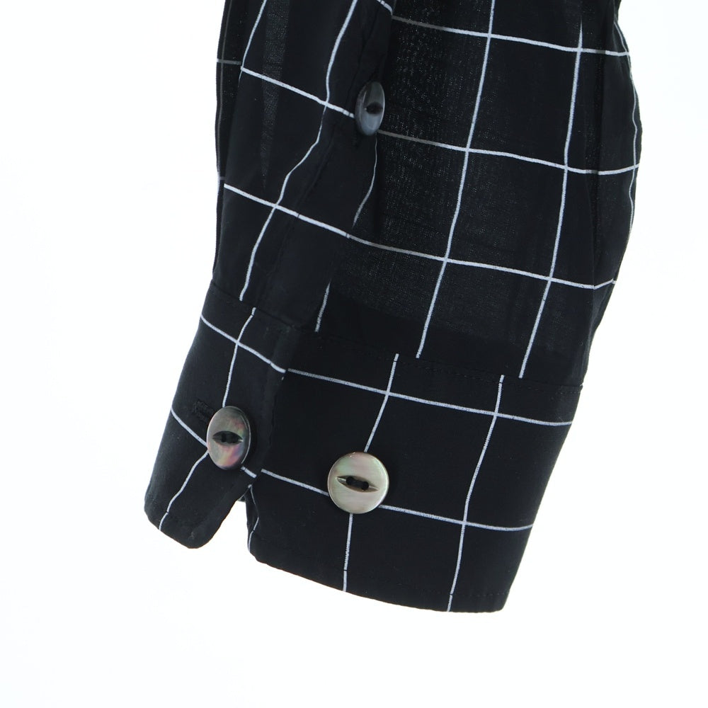 UNDERCOVER(アンダーカバー) 26SS Grid Rayon Open Collar Shirts グリッドレーヨンオープンカラーシャツ ボタンダウン長袖シャツ UC1F4404-1 ブラック