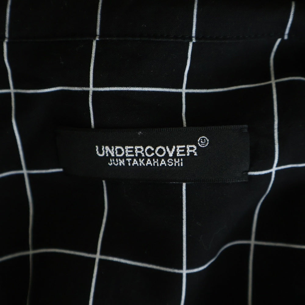 UNDERCOVER(アンダーカバー) 26SS Grid Rayon Open Collar Shirts グリッドレーヨンオープンカラーシャツ ボタンダウン長袖シャツ UC1F4404-1 ブラック