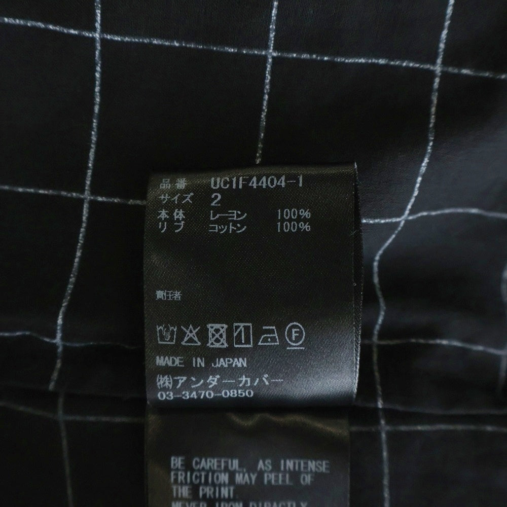 UNDERCOVER(アンダーカバー) 26SS Grid Rayon Open Collar Shirts グリッドレーヨンオープンカラーシャツ ボタンダウン長袖シャツ UC1F4404-1 ブラック