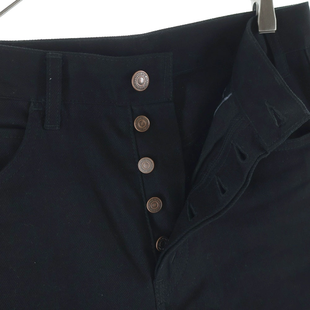 CELINE(セリーヌ) Lou Cut Off Hem Skinny Denim ルー カットオフヘムスキニーデニム ボタンフライローライズデニム 2N934760D.38NF ブラック