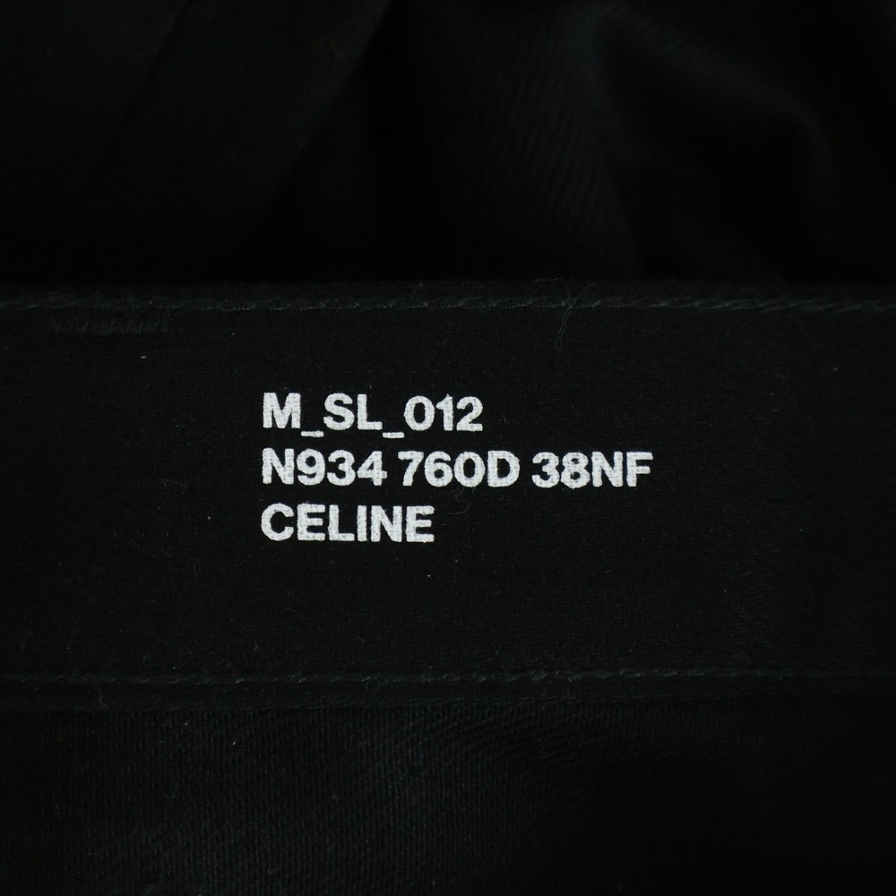 CELINE(セリーヌ) Lou Cut Off Hem Skinny Denim ルー カットオフヘムスキニーデニム ボタンフライローライズデニム 2N934760D.38NF ブラック