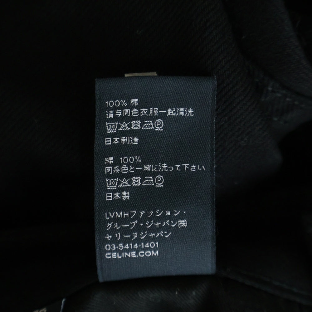 CELINE(セリーヌ) Lou Cut Off Hem Skinny Denim ルー カットオフヘムスキニーデニム ボタンフライローライズデニム 2N934760D.38NF ブラック