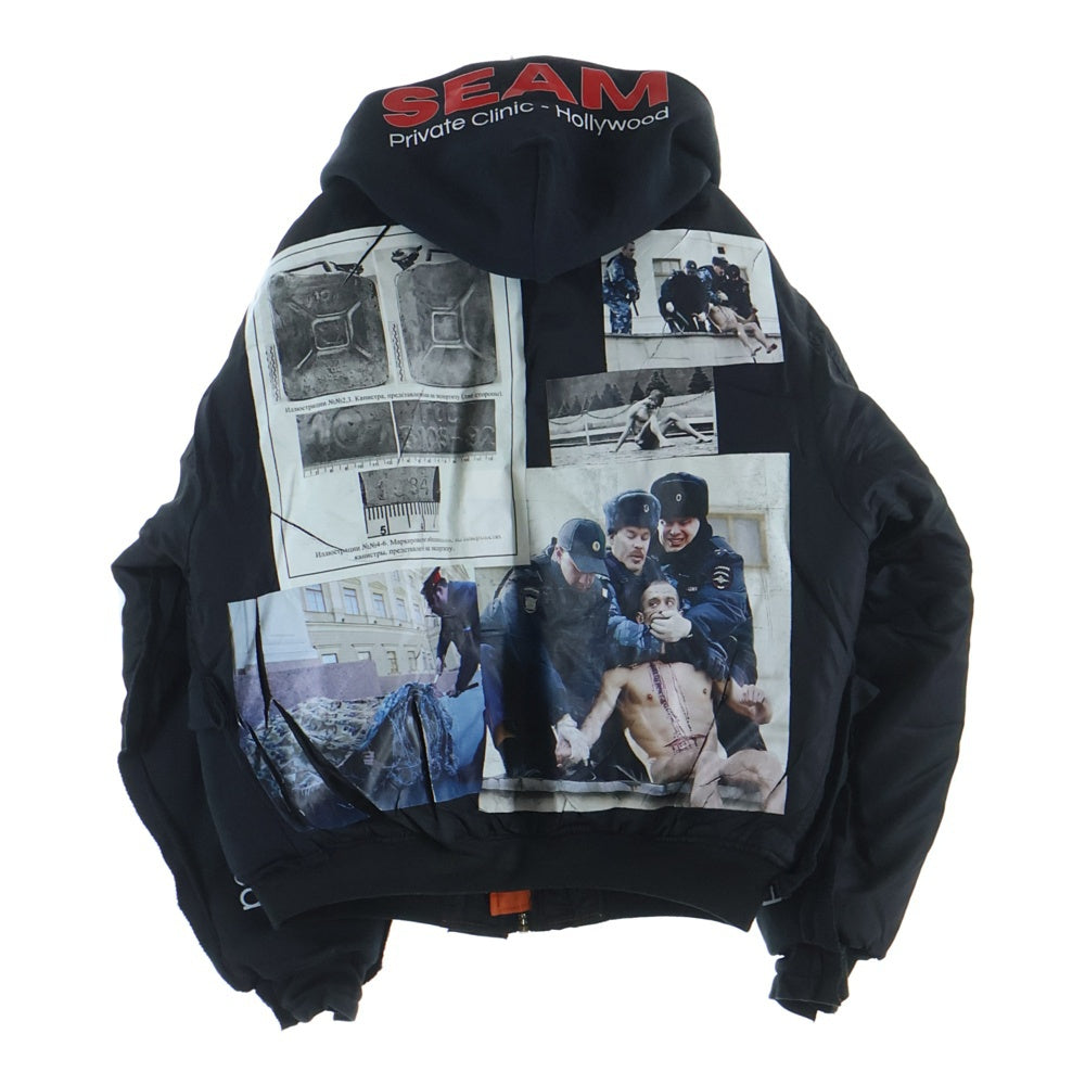 NO BRAND(ノーブランド) COUCOUBEBE ククべべ グラフィックデザイン ボンバージャケット MA-1 アウター ブラック