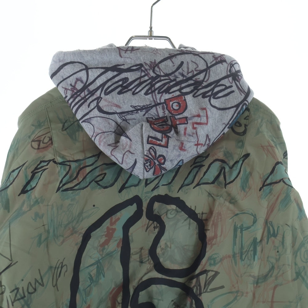 Mowalola(モワローラ) 25AW GRAFFITI BOMBER JACKET グラフィック ボンバージャケット カーキ