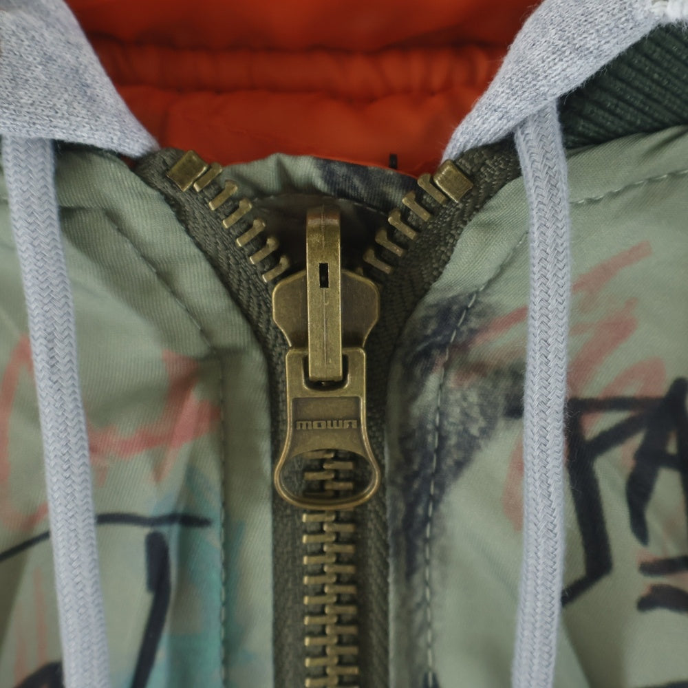 Mowalola(モワローラ) 25AW GRAFFITI BOMBER JACKET グラフィック ボンバージャケット カーキ