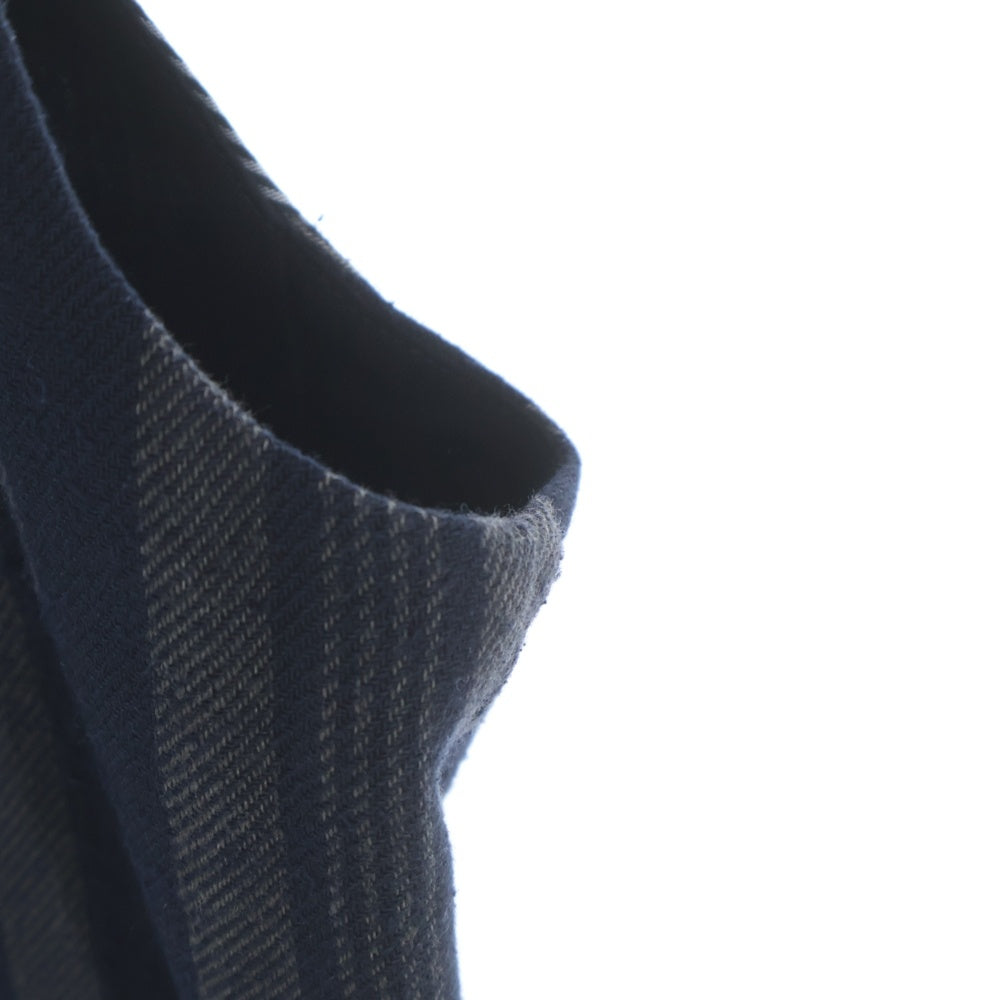 Yohji Yamamoto POUR HOMME(ヨウジヤマモト プールオム) 24AW LOOK34 C/S Nep ST Food Vest 墨染めコットンシルクフードベスト HO-V10-058-1-02 ブラック/グレー