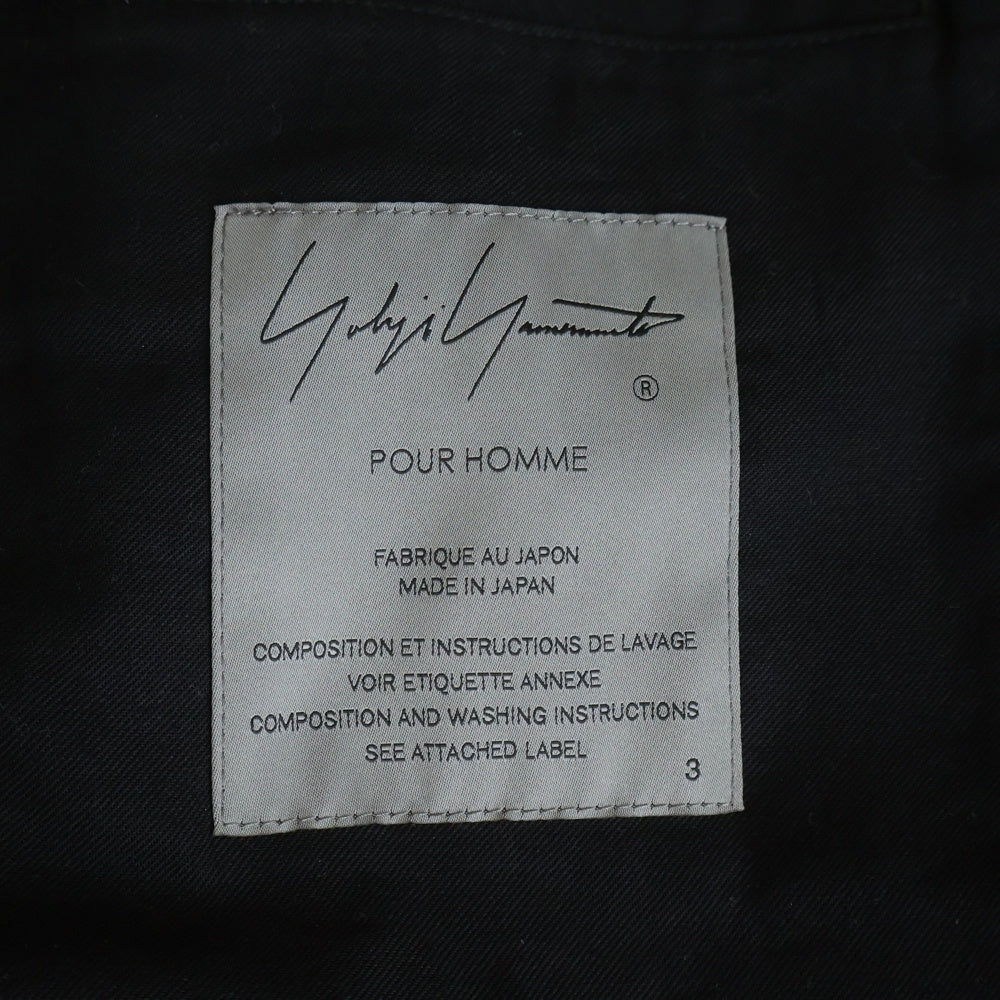 Yohji Yamamoto POUR HOMME(ヨウジヤマモト プールオム) 24AW LOOK34 C/S Nep ST Food Vest 墨染めコットンシルクフードベスト HO-V10-058-1-02 ブラック/グレー