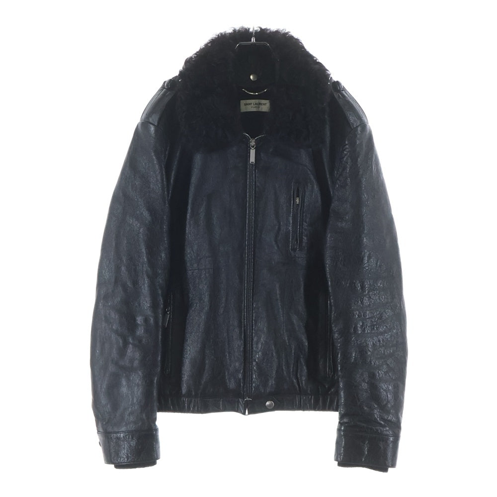 SAINT LAURENT PARIS(サンローランパリ) 17AW LAMB LEATHER JACKET ラムレザー ジャケット アウター 484338 YC1ED ブラック