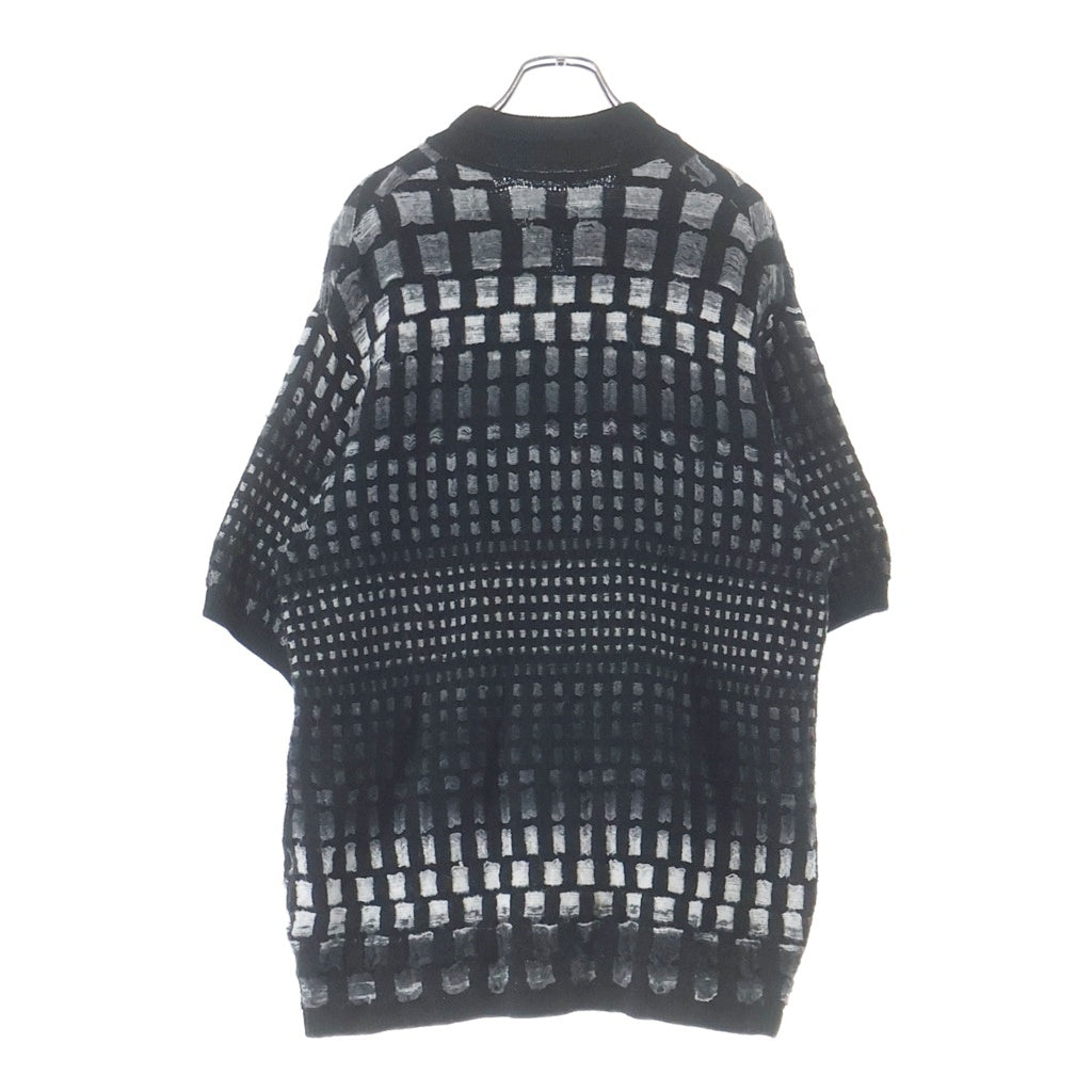 SUPREME(シュプリーム) 23ss Gradient Grid Zip Up Polo グラディエント グリッド ジップアップ 半袖ニット ブラック