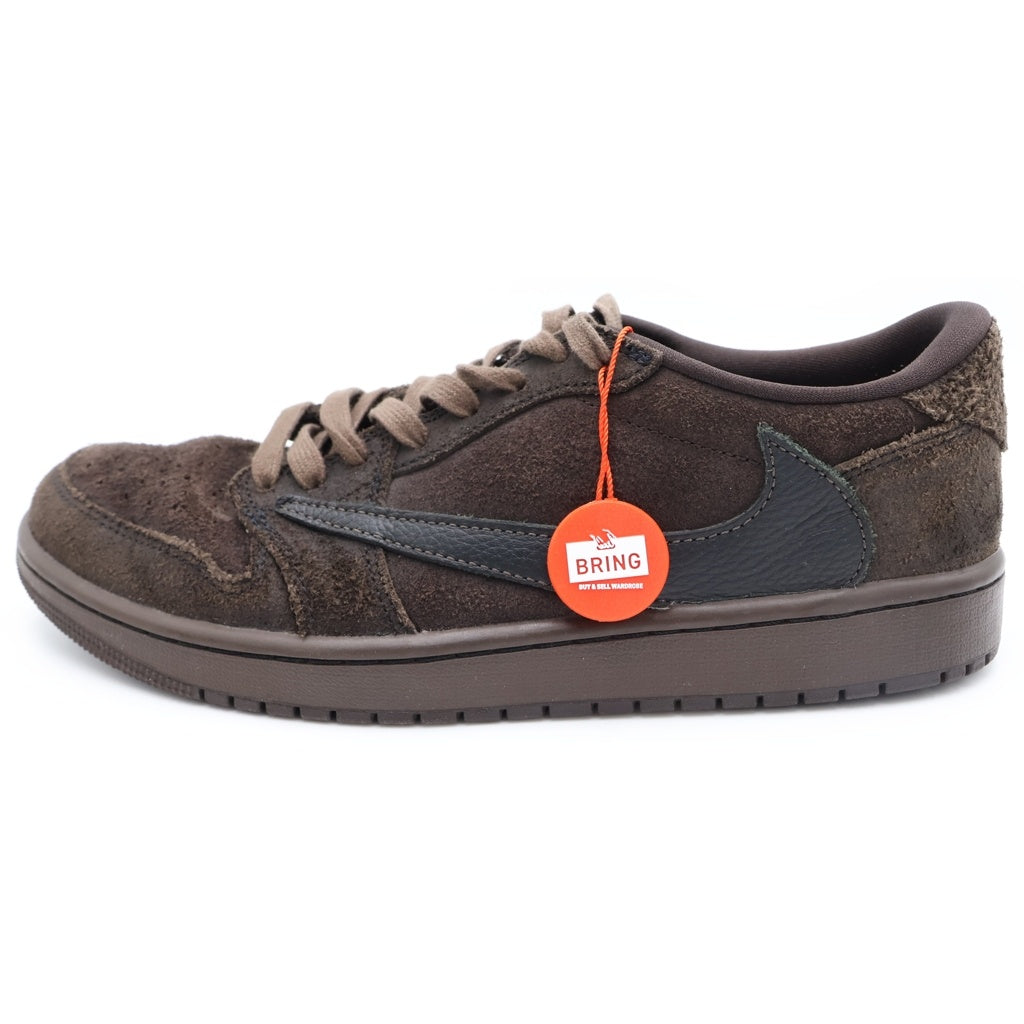 NIKE(ナイキ) ×TRAVIS SCOTT AIR JORDAN 1 LOW OG SP VELVET BROWN トラヴィススコット エアジョーダン 1 ベルベット ローカットスニーカー US9.5/27.5cm DM7866-202