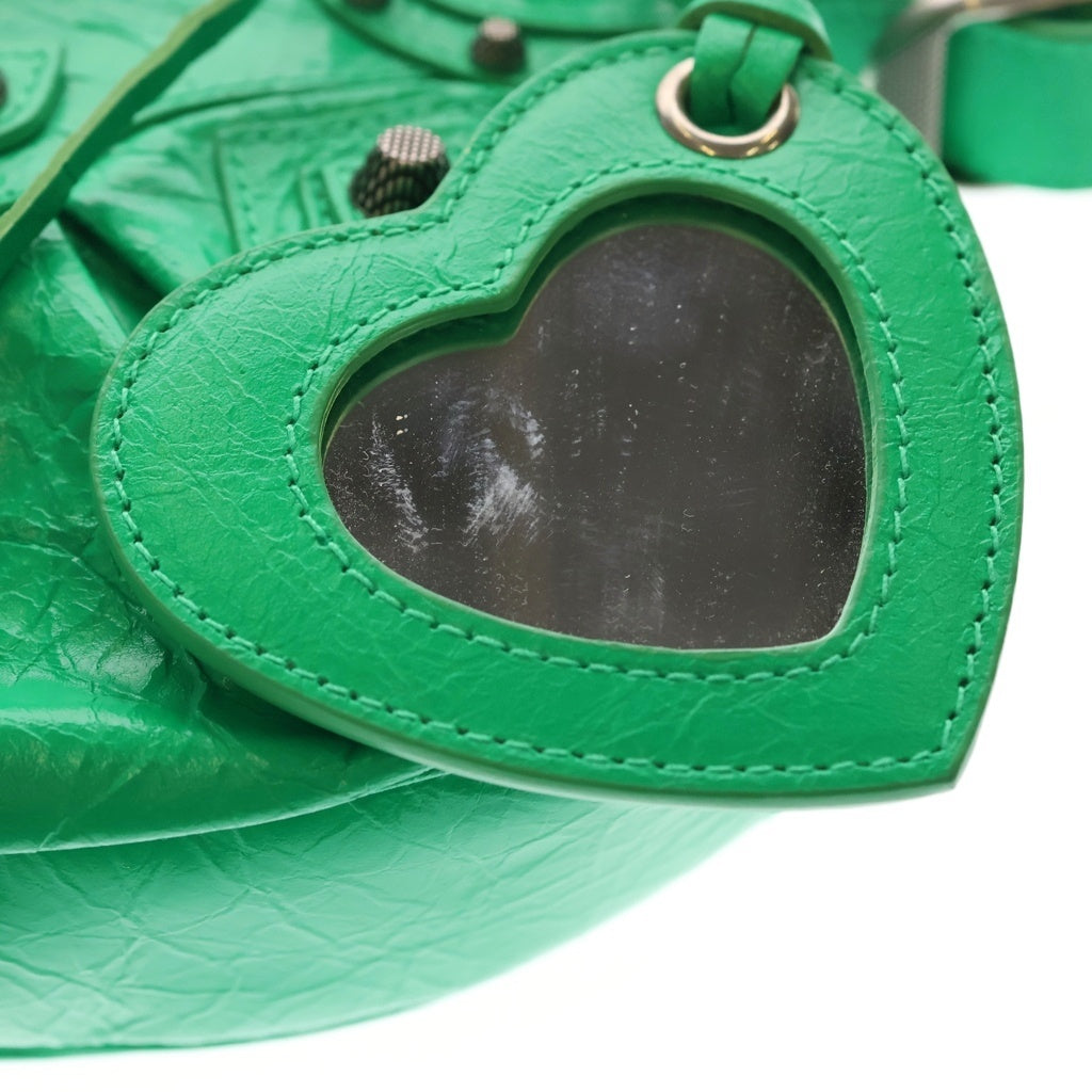 BALENCIAGA(バレンシアガ) Le Cagole XS ルカゴール ショルダーバッグ レザー グリーン 671309 3809 レディース