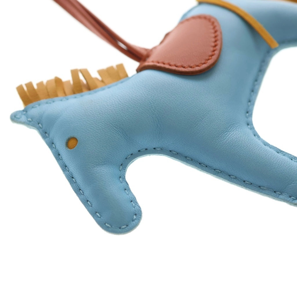 HERMES(エルメス) RODEO CHARM ロデオmm セレスト コーネリアン アニューミロ チャーム C刻印 レザー キーホルダー マルチカラー